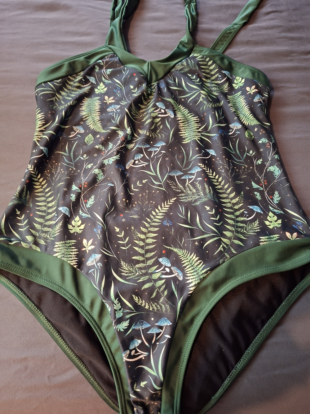 Green Botanical One-Piece Swimsuit